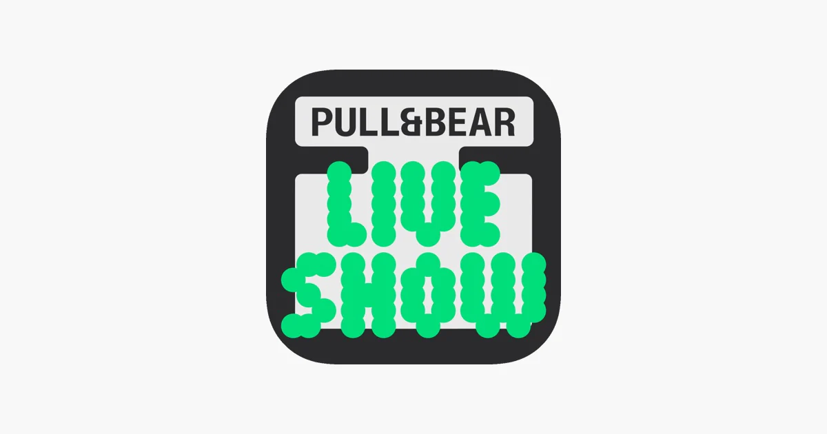 Pull and Bear Live Show application branding, with green lettering on a dark app icon.