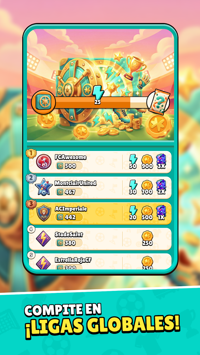 Match Day promotional image showing a league leaderboard and rewards.
