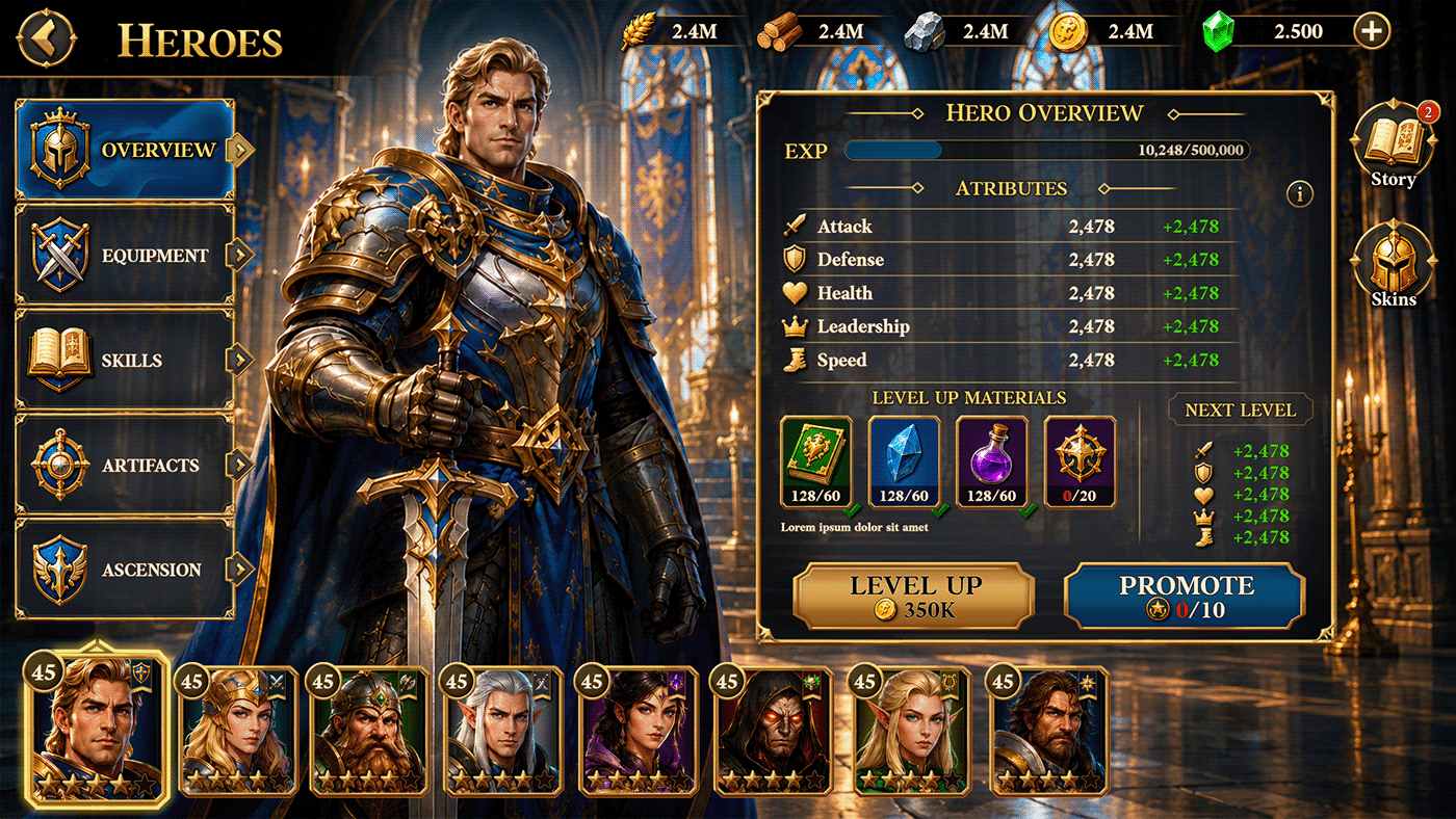 Warthrone Realms / Interface concept 06
